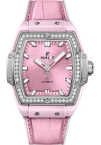 Hublot Spirit Of Big Bang Pink Ceramic Titanium Diamonds Watch - 39 mm - Pink Dial