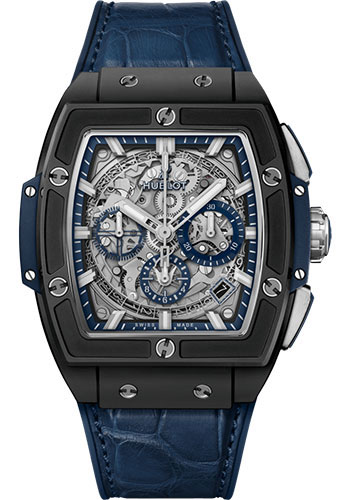 Hublot Spirit of Big Bang Ceramic Blue Watch - 42 mm - Sapphire Dial - Blue Rubber and Leather Strap