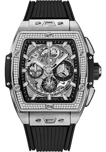 Hublot Spirit of Big Bang Titanium Diamonds Watch - 42 mm - Sapphire Dial - Black Rubber Strap