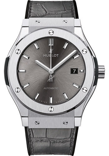 Hublot Classic Fusion Racing Grey Titanium Watch - 42 mm - Gray Dial - Gray Lined Rubber Strap
