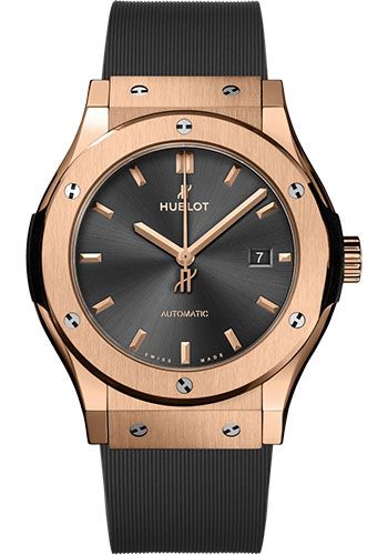 Hublot Classic Fusion Racing Grey King Gold Watch - 42 mm - Gray Dial - Gray Lined Rubber Strap