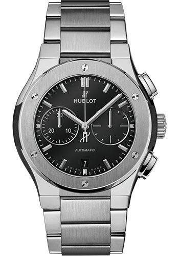 Hublot Classic Fusion Chronograph Titanium Bracelet Watch - 42 mm - Black Dial