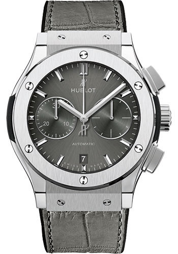 Hublot Classic Fusion Racing Grey Chronograph Watch - 42 mm - Grey Dial - Black Rubber and Leather Strap