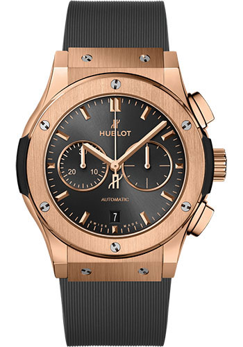 Hublot Classic Fusion Racing Grey Chronograph King Gold Watch - 42 mm - Gray Dial - Gray Lined Rubber Strap