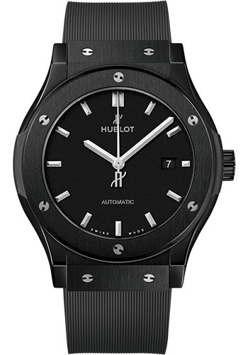 Hublot Classic Fusion Black Magic Watch - 42 mm - Black Dial - Black Lined Rubber Strap