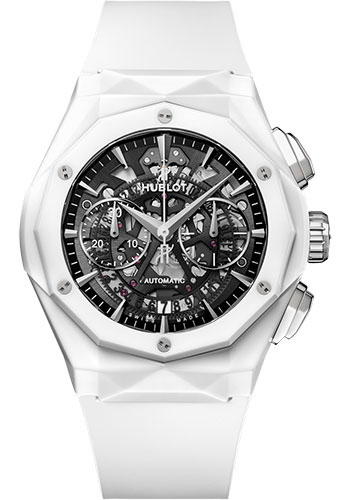 Hublot Classic Fusion Aerofusion Chronograph Orlinski White Ceramic Watch - 45 mm - Sapphire Crystal Dial - White Smooth Rubber Strap Limited Edition of 200