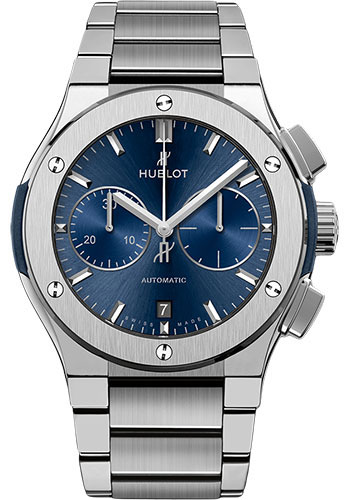 Hublot Classic Fusion Blue Chronograph Titanium Bracelet Watch