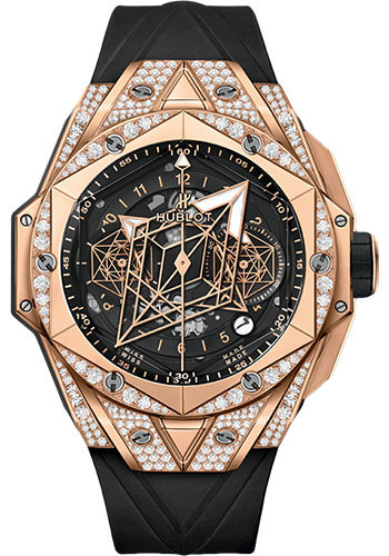 Hublot Big Bang Sang Bleu II King Gold Pavé Watch - 45 mm - Black Dial