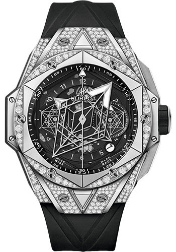 Hublot Big Bang Sang Bleu II Titanium Pavé Watch - 45 mm - Black Dial