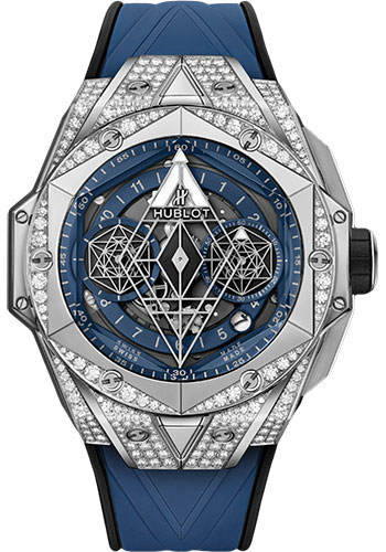 Hublot Big Bang Sang Bleu II Titanium Blue Pavé Watch - 45 mm - Blue Dial