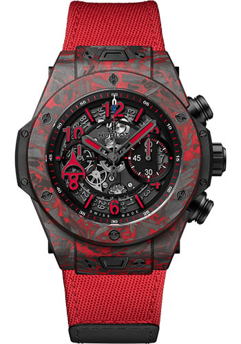 Hublot Big Bang Unico Red Carbon Alex Ovechkin Watch - 45 mm - Black Dial - Red Fabric Strap