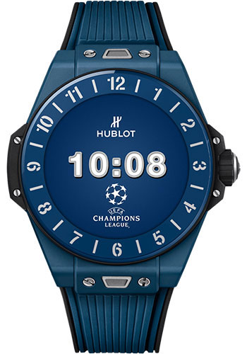Hublot Big Bang e UEFA Champions League™ Watch - 42 mm - Digital Hublot Dial - Black and Blue Rubber Strap Limited Edition of 500