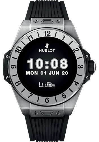 Hublot Big Bang e Titanium Watch - 42 mm - Digital Hublot Watchfaces Dial - Black Rubber Strap