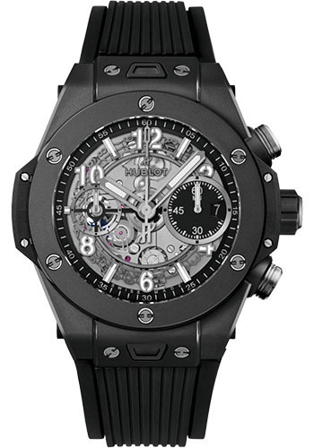 Hublot Big Bang Unico Black Magic Watch - 42 mm - Black Skeleton Dial - Black Structured Rubber Strap