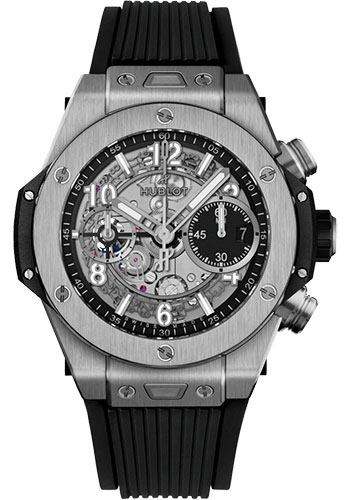 Hublot Big Bang Unico Titanium Watch - 42 mm - Black Skeleton Dial - Black Lined Rubber Strap
