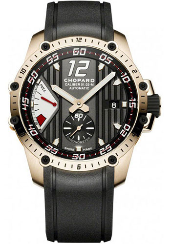 Chopard Superfast Power Control Watch - Rose Gold Case - Black Dial - Black Rubber Strap