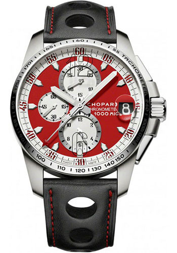 Chopard Mille Miglia GT XL Chrono Rosso Corsa Watch - Titanium Case - Red Dial - Racing Style Strap