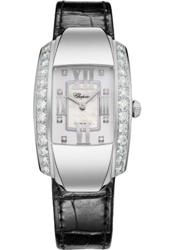 Chopard La Strada Gold Watch - White Gold Diamond Case - Silver- Dial