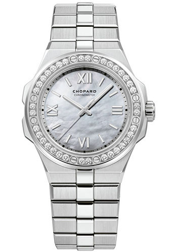 Chopard Alpine Eagle Watch - 36.00 mm Steel Case - Diamond Bezel - Mother-of-Pearl Dial