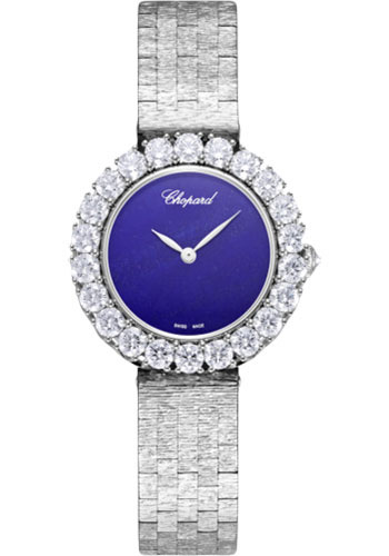 Chopard L'Heure Du Diamant Small Watch - 30.00 mm White Gold Diamond Case - Lapis Lazuli Dial