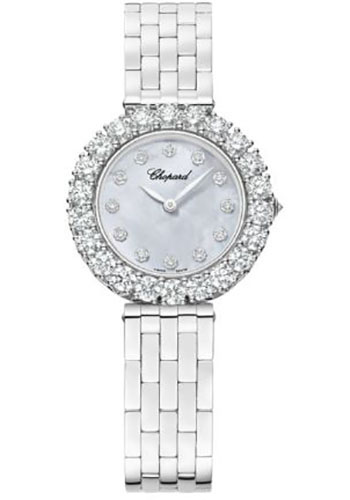 Chopard L'Heure Du Diamant Watch - 30.00 mm White Gold Diamond Case - Mother-Of-Pearl Diamond Dial