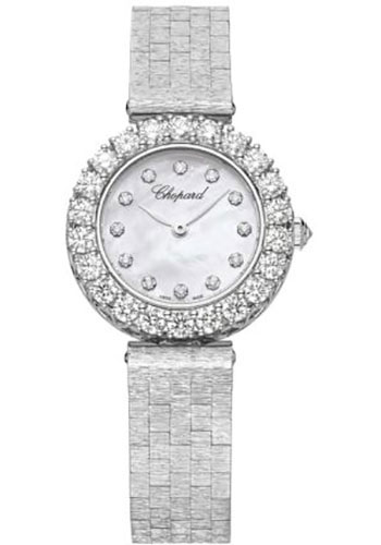 Chopard L'Heure Du Diamant Watch - 26.00 mm White Gold Diamond Case - Mother-Of-Pearl Diamond Dial - White Gold Bracelet
