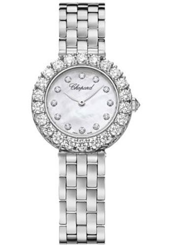 Chopard L'Heure Du Diamant Watch - 26.00 mm White Gold Diamond Case - Mother-Of-Pearl Diamond Dial - White Gold Link Bracelet