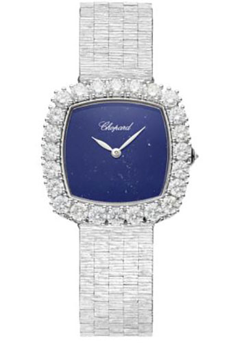 Chopard L'Heure Du Diamant Watch - 30.50 x 30.50 mm White Gold Diamond Case - Lapis Lazuli Dial