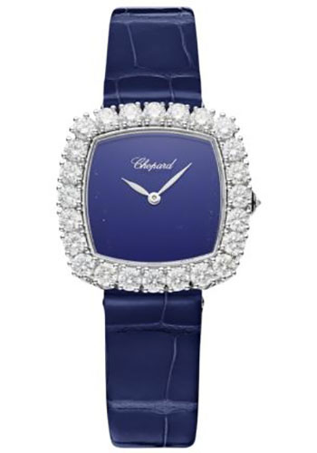 Chopard L'Heure Du Diamant Watch - 30.50 x 30.50 mm White Gold Diamond Case - Lapis Lazuli Dial