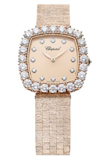 Chopard L'Heure Du Diamant Watch - 30.50 x 30.50 mm Rose Gold Diamond Case - 18K Rose Gold Dial