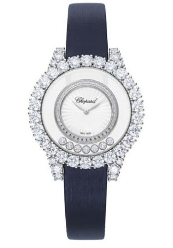 Chopard Happy Diamonds Joaillerie Watch - 37.00 mm White Gold Diamond Case - Guilloché Mother-Of-Pearl Dial