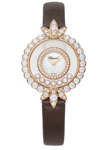 Chopard Happy Diamonds Joaillerie Watch - 29.35 mm White Gold Diamond Case - Guilloché Mother-Of-Pearl Dial