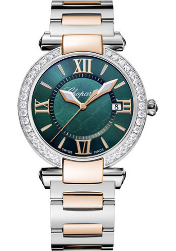Chopard Imperiale 36 MM Watch - 36 mm Rose Gold And Steel Case - Diamond Bezel - Green Dial