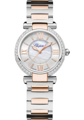 Chopard Imperiale Automatic Watch - 29.00 mm Rose Gold And Steel Diamond Case - Diamonds-Set Bezel - Silver- Dial