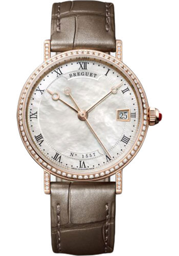 Breguet Classique 9068 - Rose Gold Case - Mother-Of-Pearl Dial - Brown Leather Strap