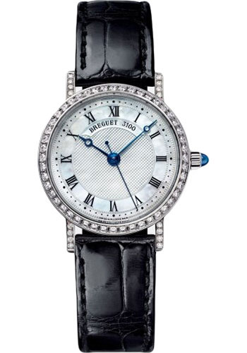 Breguet Classique 8068 - White Gold Case - Mother-Of-Pearl Dial - Black Leather Strap