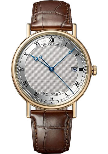 Breguet Classique 5177 - Yellow Gold Case - Silver Dial - Brown Leather Strap