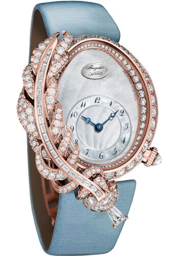 Breguet Plumes GJ15BB89240DD8 - Rose Gold Case - Silver Dial - Light Blue Satin Strap