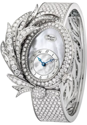 Breguet Plumes GJE15BB20.8924M01 - White Gold Case - Mother-Of-Pearl Dial - Diamond Paved White Gold Bracelet