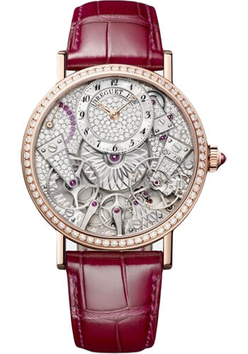 Breguet Tradition 7035 - Rose Gold Case - Diamond Paved Dial - Red Leather Strap Limited Edition of 88