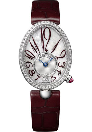 Breguet Reine de Naples 8918 - White Gold Case - Mother-Of-Pearl Dial - Burgundy Leather Strap