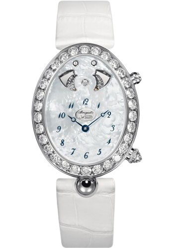 Breguet Reine de Naples 8978 - White Gold Case - Mother-Of-Pearl Dial - White Leather Strap
