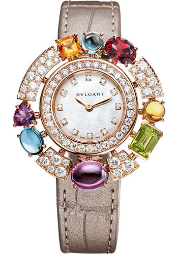 Bvlgari Allegra Watch - 36 mm Rose Gold Diamond Case - Mother-Of-Pearl Dial
