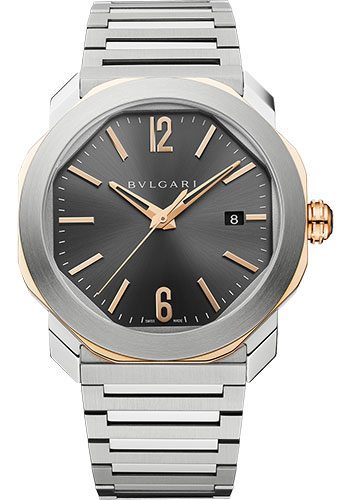 Bvlgari Octo Roma Watch - 41 mm Stainless Steel Case - Anthracite Dial - Steel Bracelet