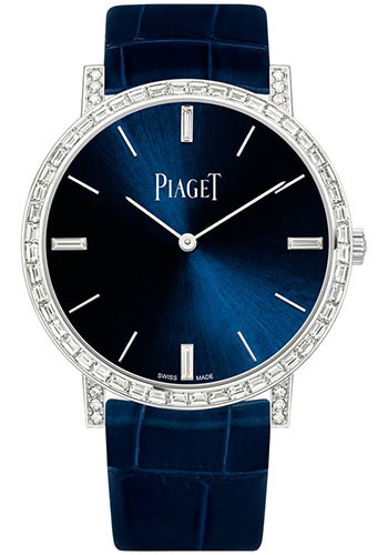 Piaget Altiplano Watch - White Gold Diamond Case - Blue Dial - Blue Strap Novelty Limited Series of 88