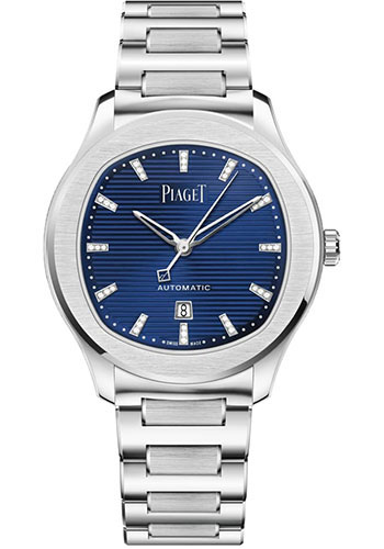 Piaget Polo Date Watch - Steel Case - Blue Dial - Steel Bracelet