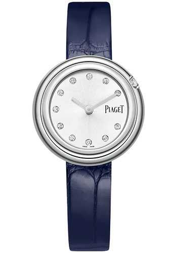 Piaget Possession Watch - Steel Case - Silvered Dial - Blue Strap