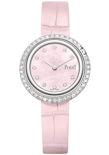 Piaget Possession Watch - White Gold Diamond Case - Pink Dial - Pink Strap