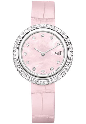 Piaget Possession Watch - White Gold Diamond Case - Pink Dial - Pink Strap