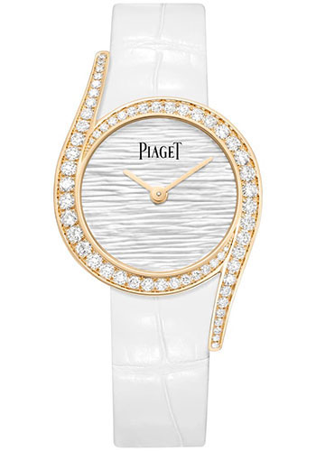 Piaget Limelight Gala Watch - Rose Gold Diamond Case - White Dial - White Strap Novelty|Limited Series